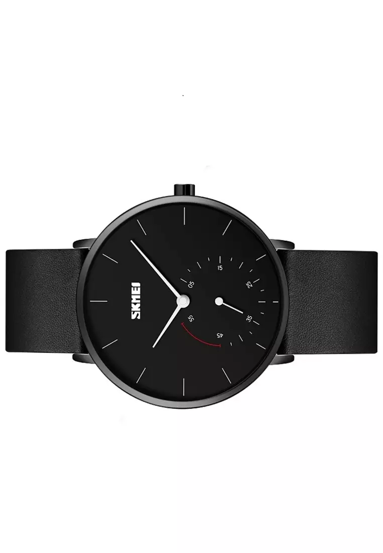 Jam Tangan Analog Pria Waterproof Strap Tali Material Kulit Leather KP10 ORIGINAL