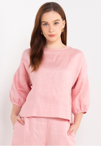 Colours Thread Clothing pink Linen Top 792FCAA3D5CAAFGS_1