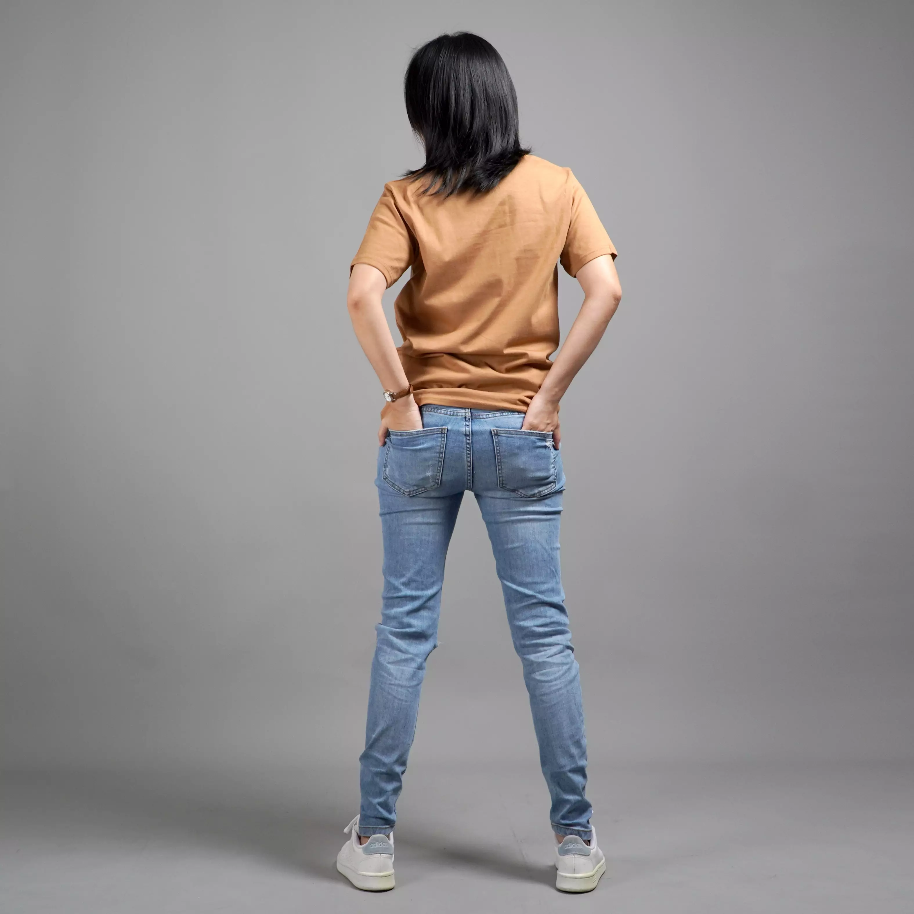  UNILO Size S-BIG Kaos Polos Wanita Basic TShirt Cotton - Brown