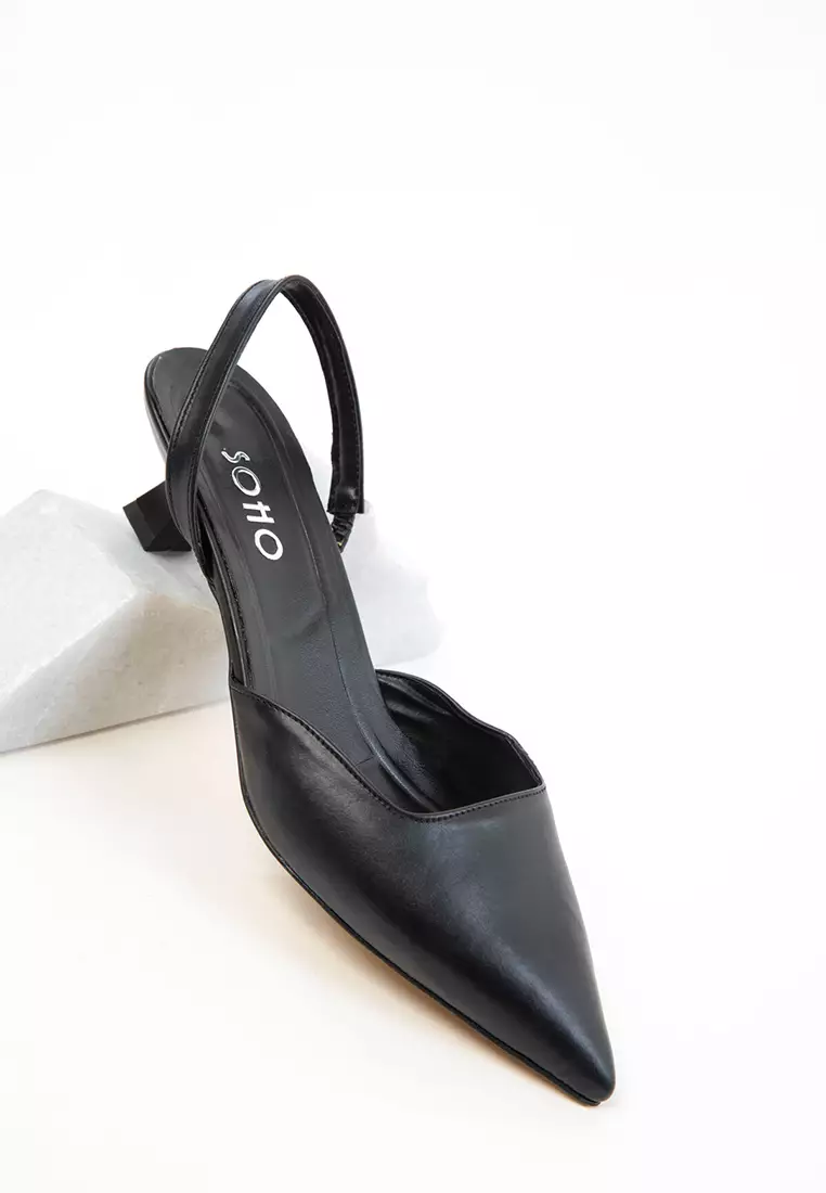 Black Women's Classic Heeled Shoes 20650