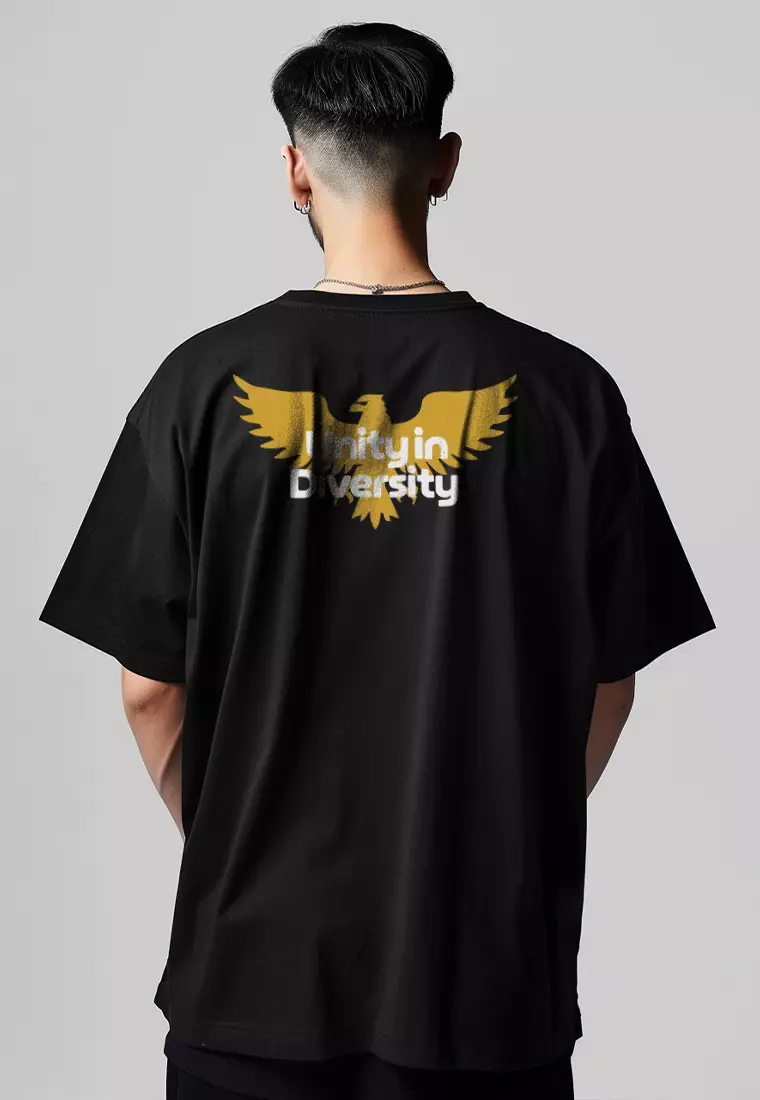 MTW88 Kaos Oversize Merah 17 Agustus Garuda "unity in diversity"  hitam