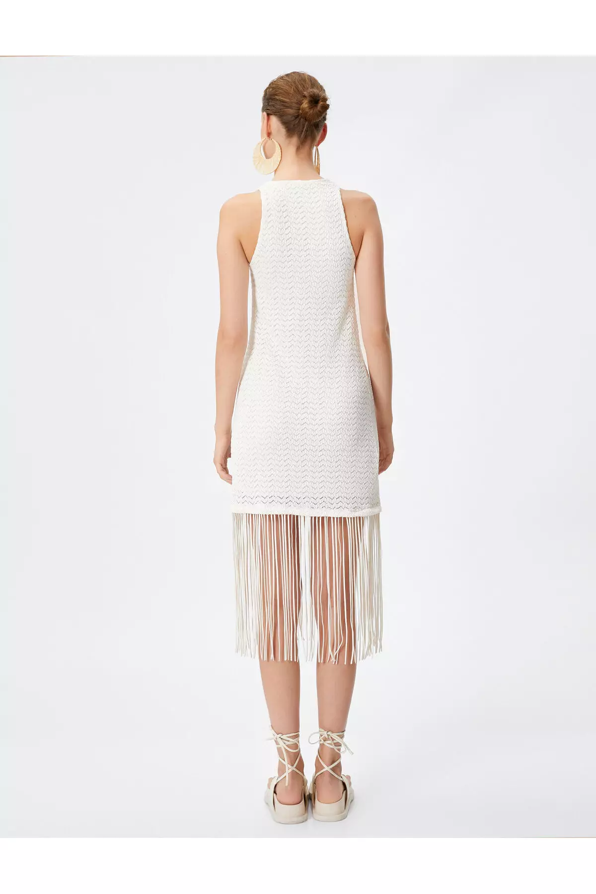 Şahika Ercümen X KOTON Fringe Openwork Dress
