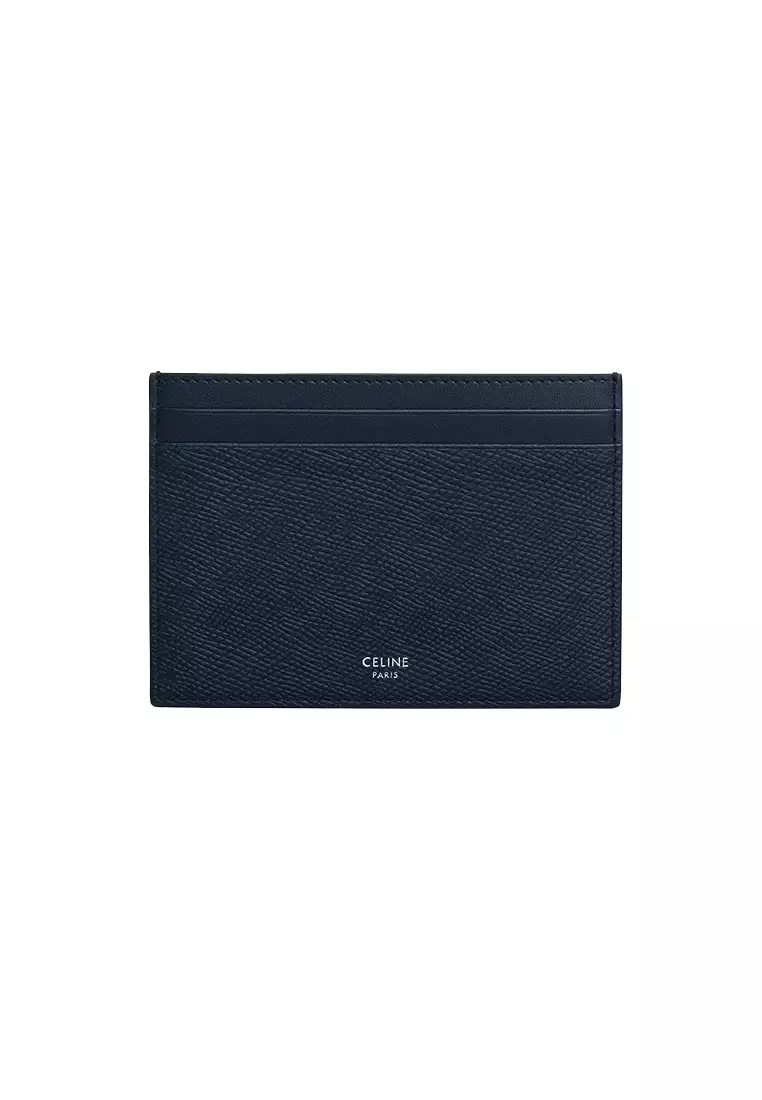 Buy Celine CELINE Multifunction Card Holder In Grained Leather Navy ...