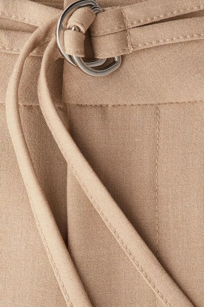 Belted tailored trousers