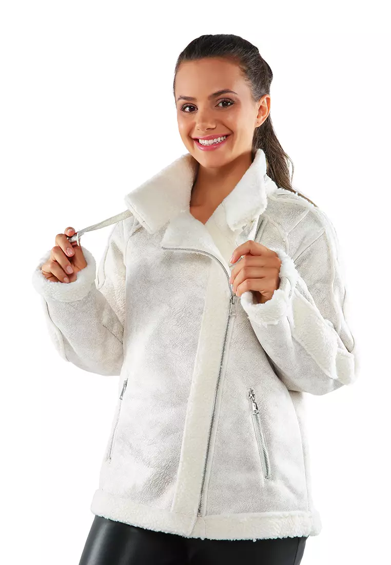 White fur hotsell lined jacket
