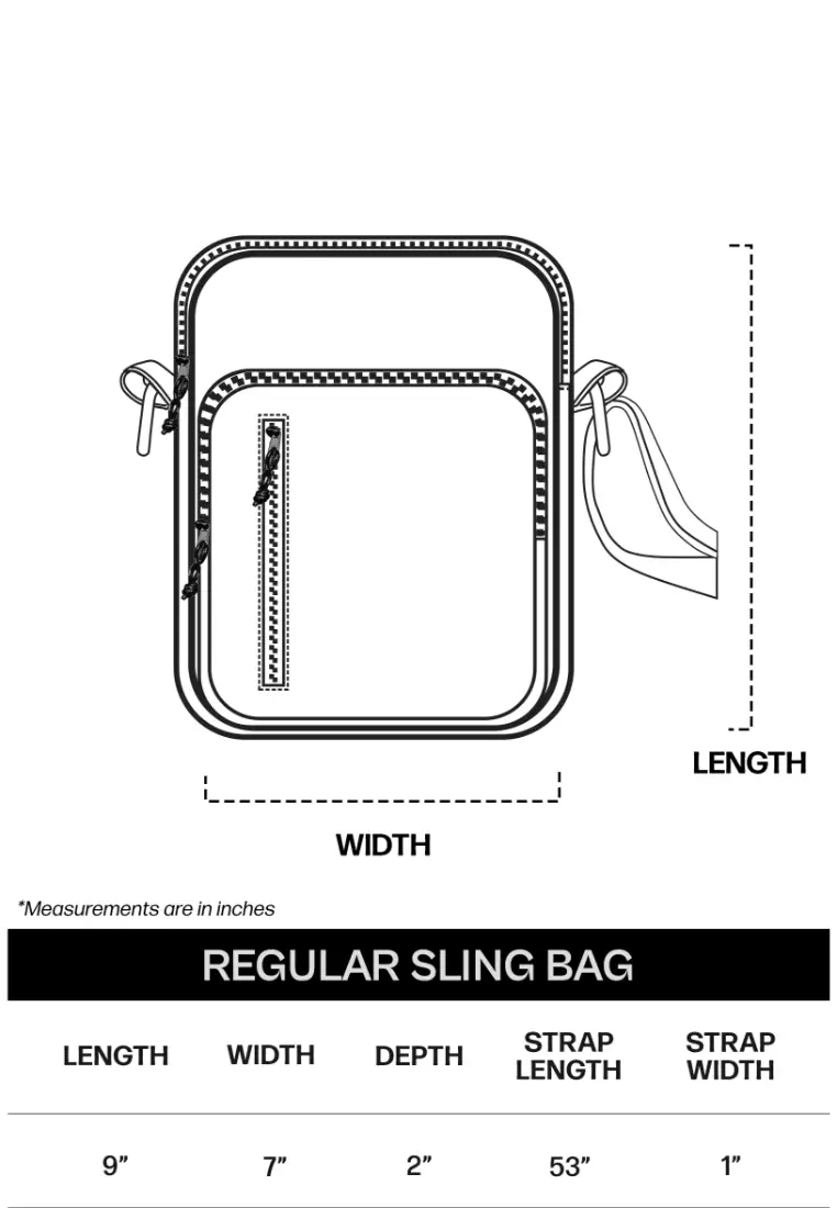 Sling best sale bag size