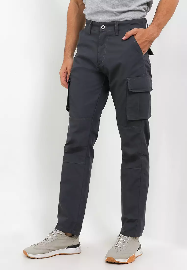 Celana Cargo Ripstop Pants Non Stretch Reguler - Grey