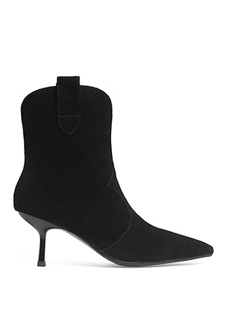 Discount on Twenty Eight Shoes  shoes - SKU: VANSA Fashion Cow Nubuck Pointed Toe Ankle Boots VSW-B37074