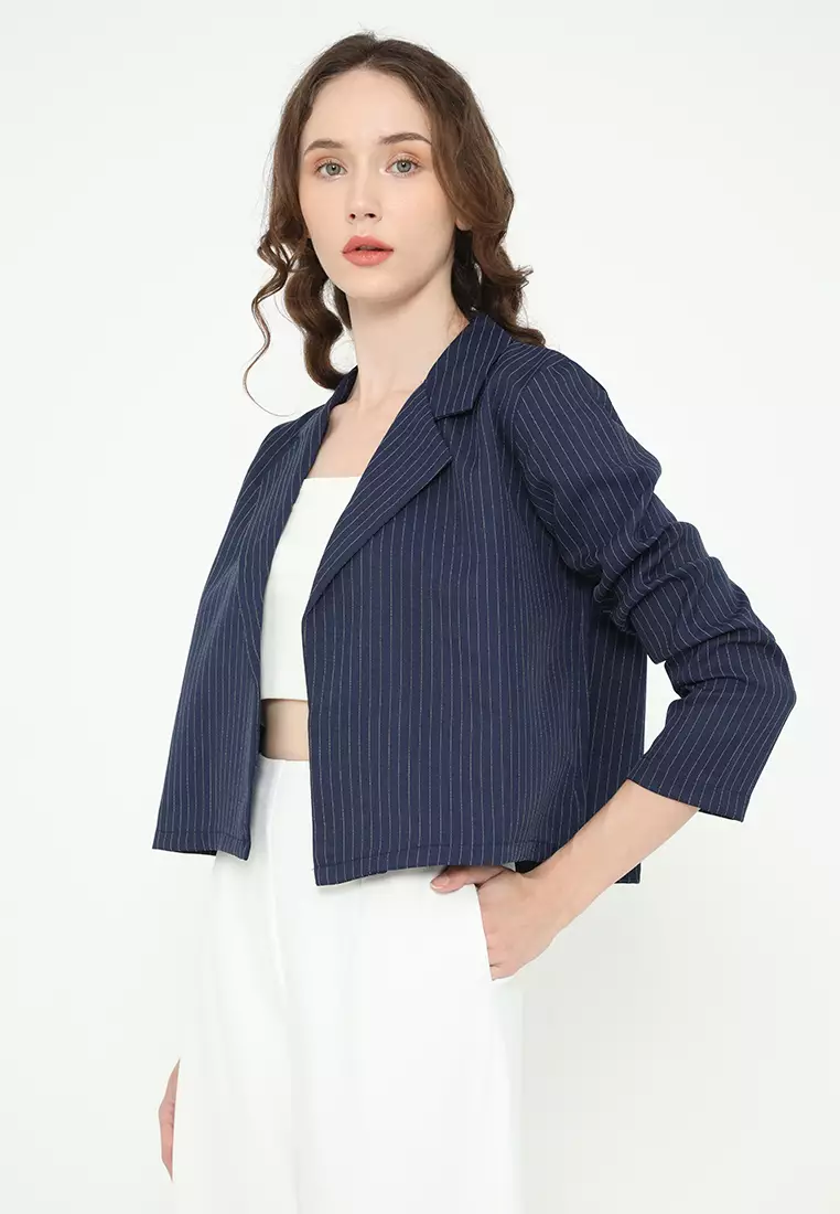 Mannequin Stripe Crop Blazer