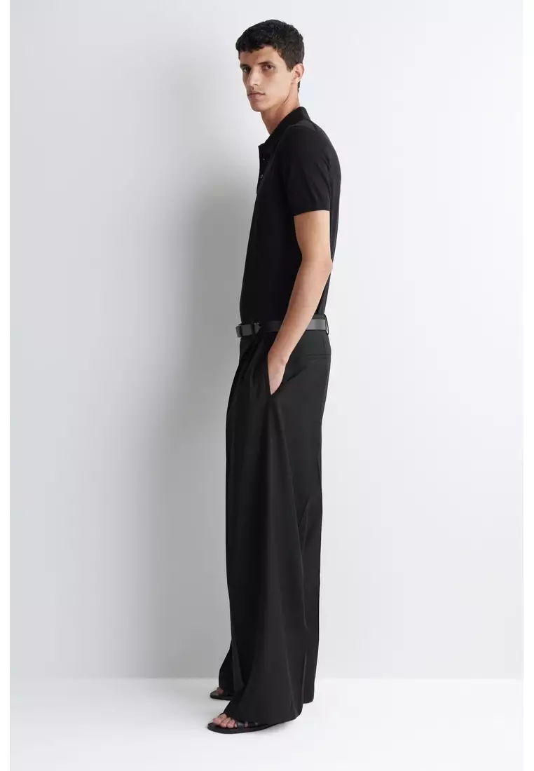 SLIM KNITTED SILK POLO SHIRT