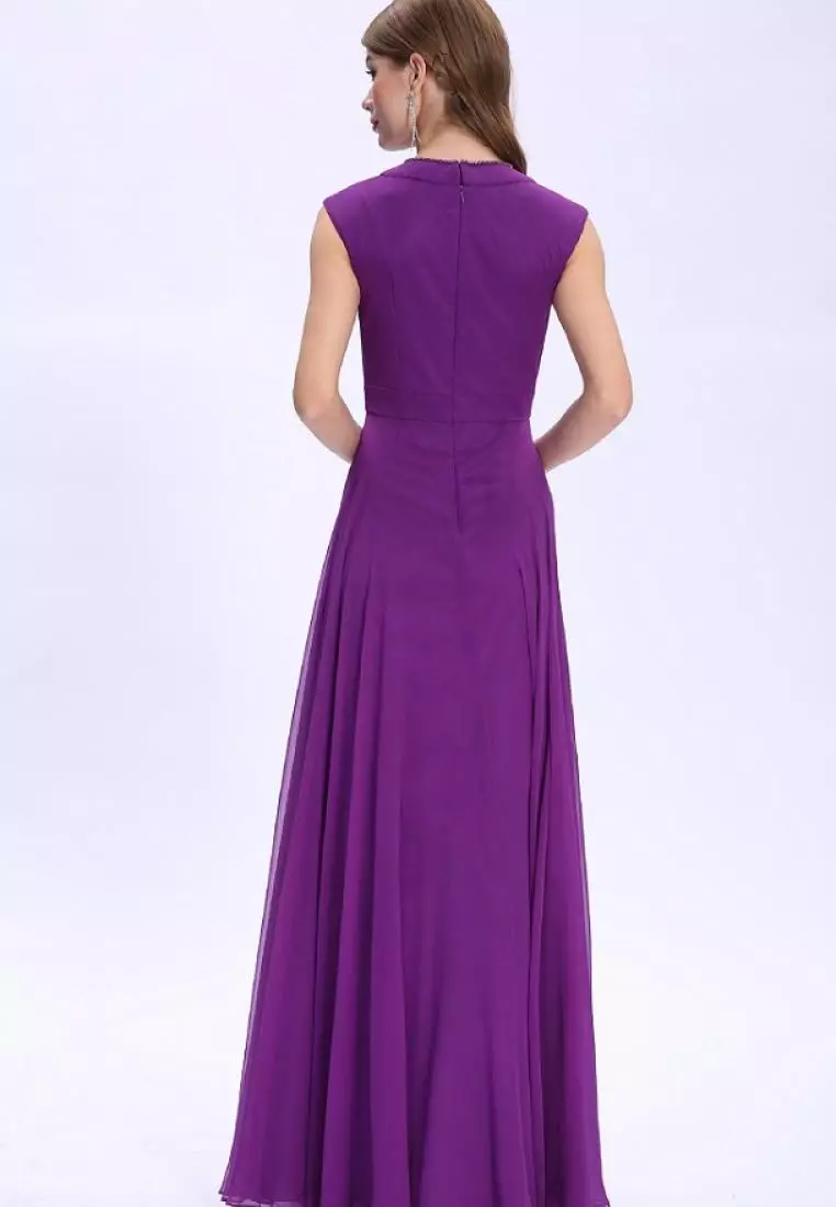 Elegant Style Silk Chiffon Beaded Evening Dress