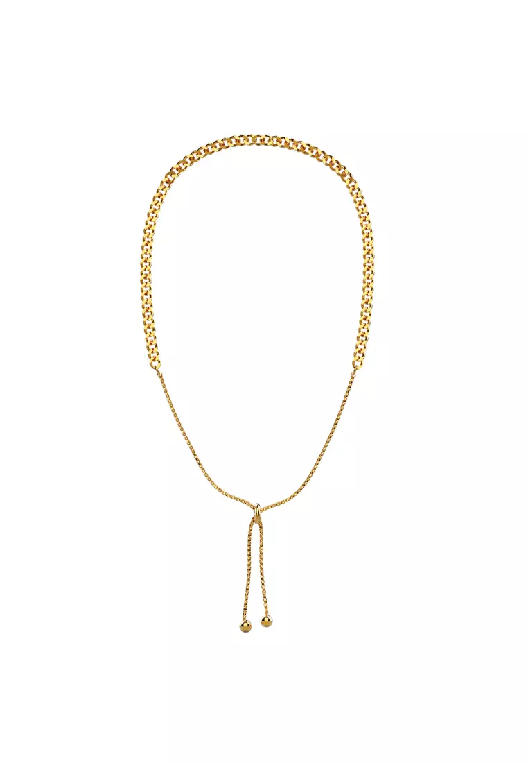 Medusa Weave Link Gold Chain Slider Necklace
