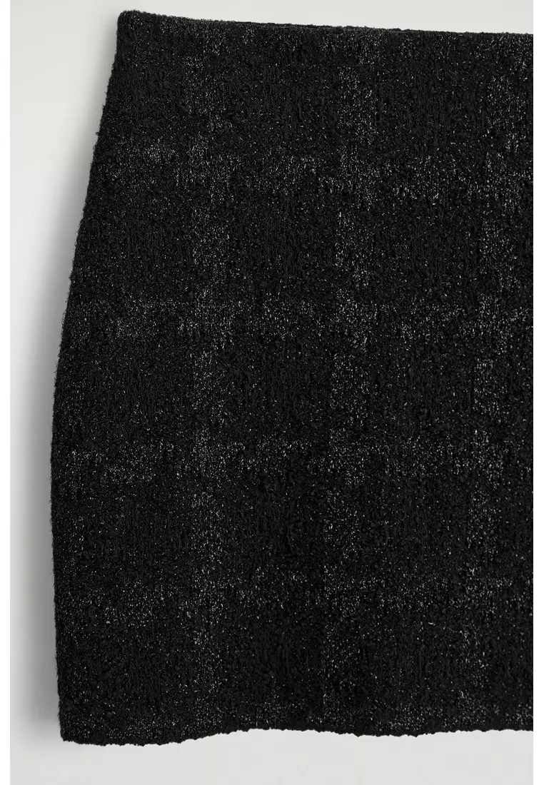 SPARKLY BOUCLÉ-KNIT MINI SKIRT