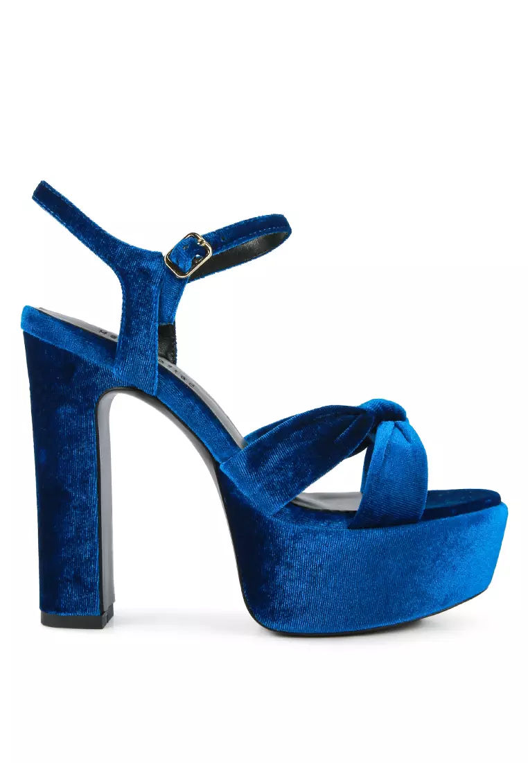 Royal blue sandal heels best sale