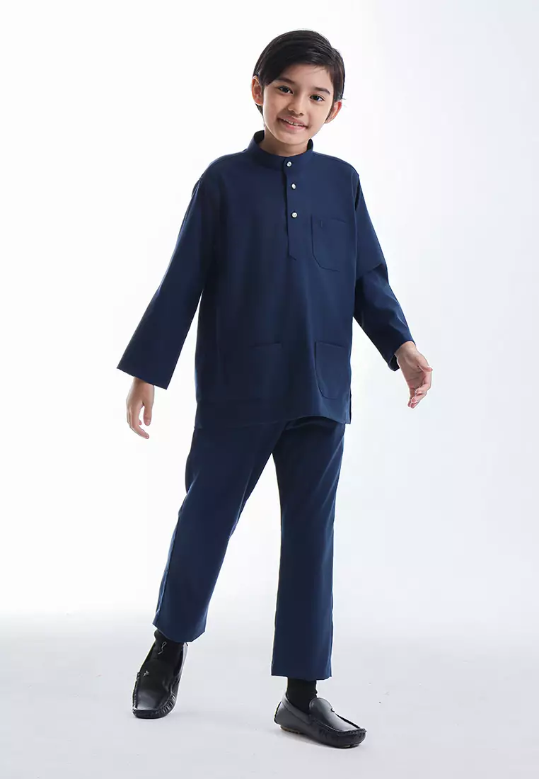 Alain Delon Baju Melayu Cekak Musang Budak - 19026504-39PageantBlue