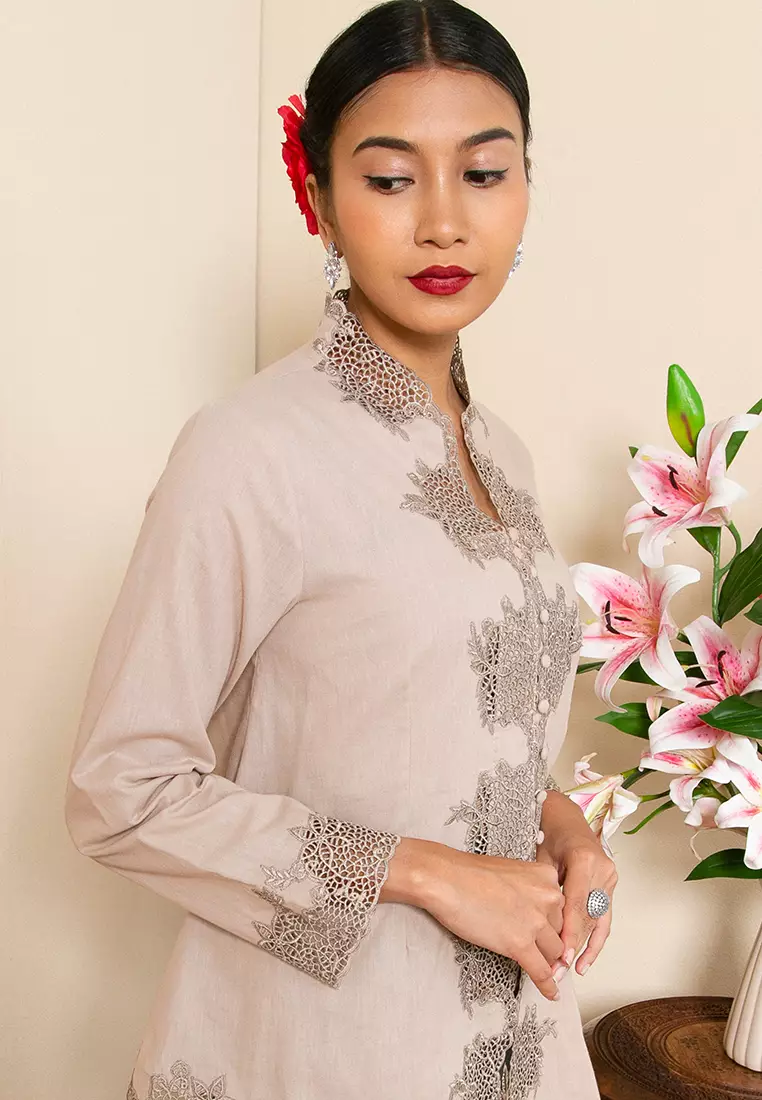 Buy Zalia Kebaya Sulam And Premium Batik Set Online | ZALORA Malaysia