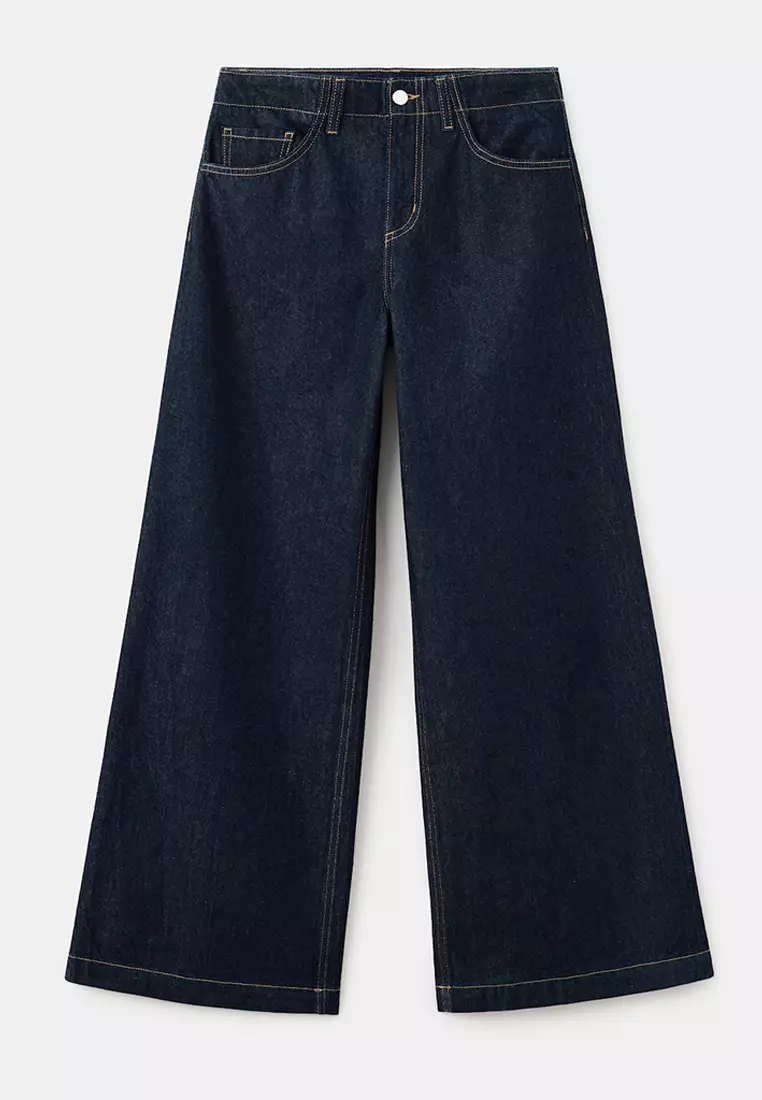 Wide Leg Mid-Rise Jeans