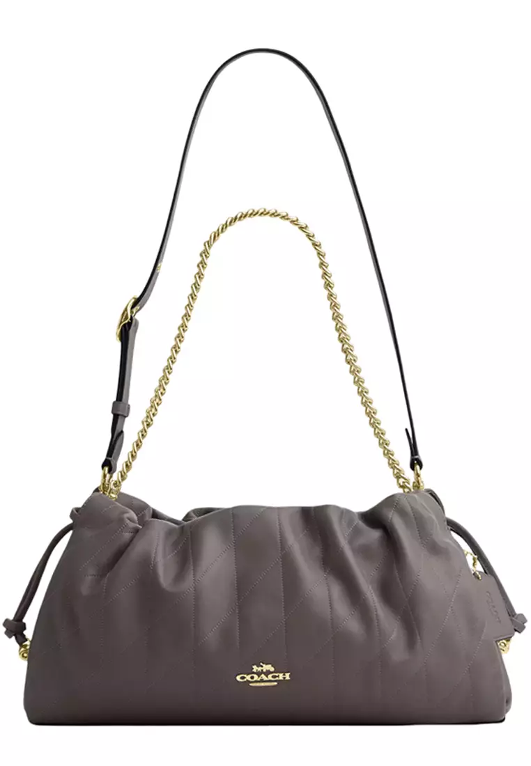 Faye Large Shoulder Bag With Quilting - Slate CCZ58