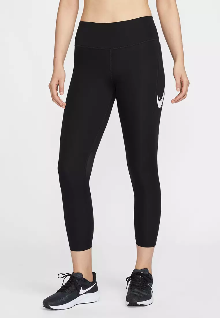Dri Fit Black Nike Pro Leggins Jual Nike Fast 7/8 Dri-Fit Mid Rise
