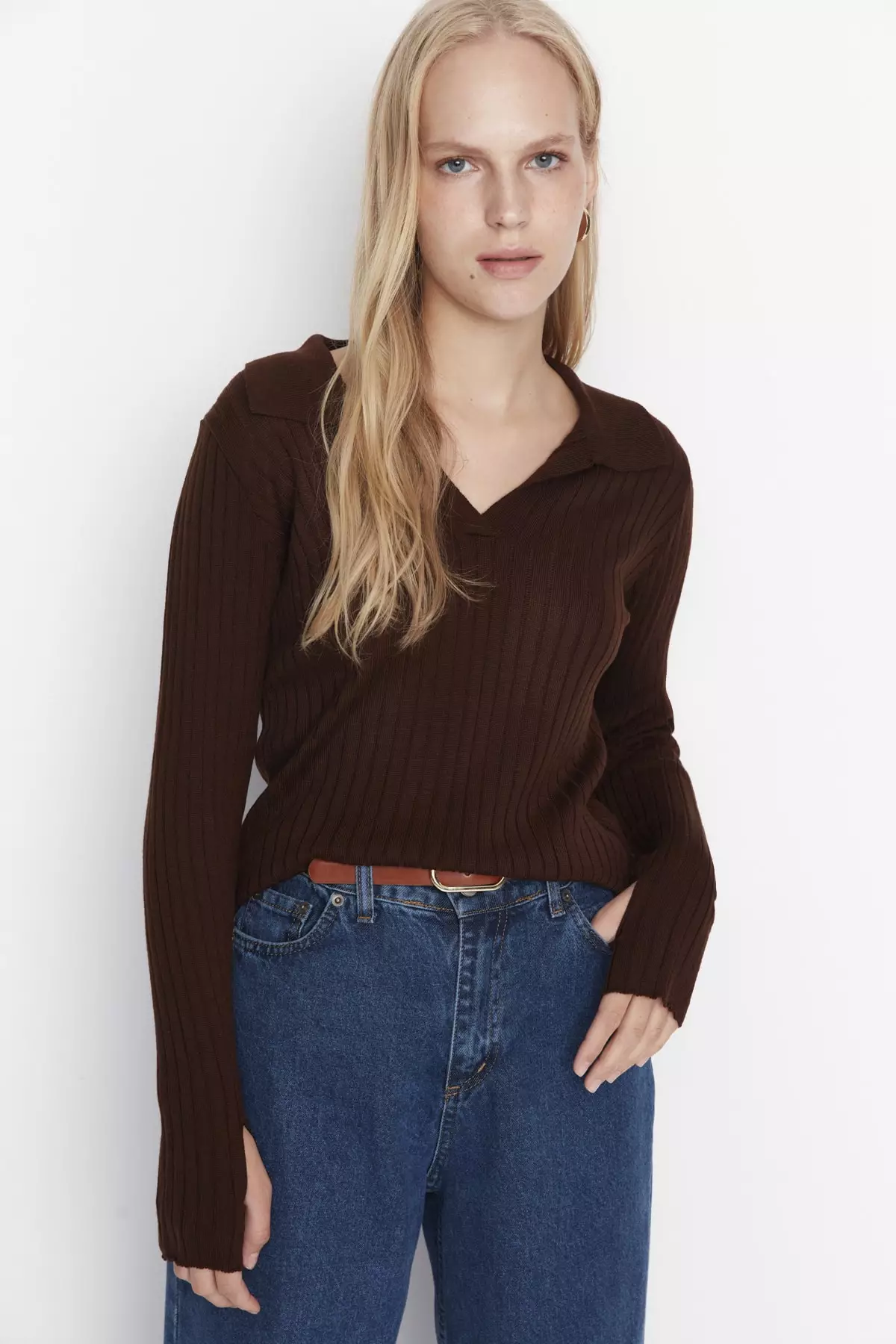 Polo Collar Knitwear Sweater