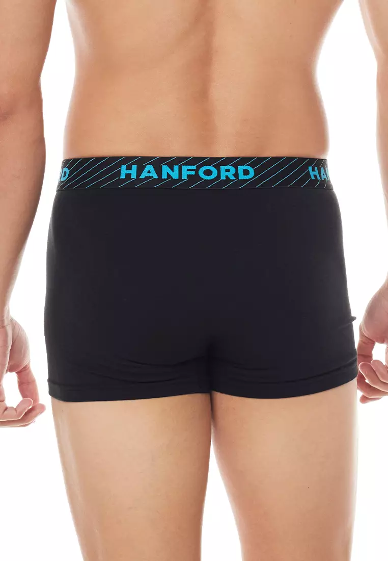 Cotton with Spandex Men's  Boxer Briefs Oblique - Black/Assorted Logo (3in1 Pack)