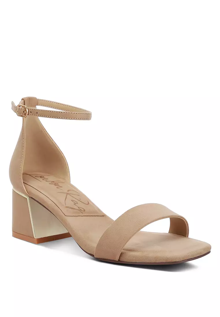 Taupe Block Heel Sandals