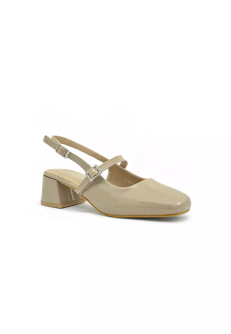 Women's Heeled Sandals LY 29112 Taupe C74