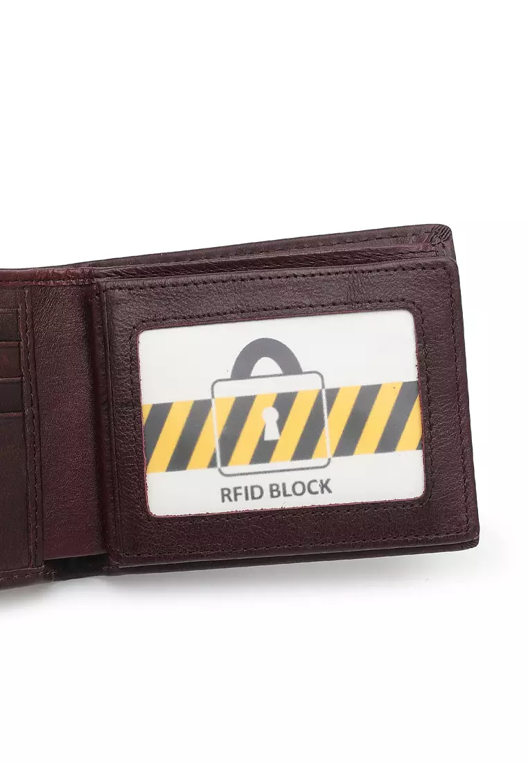 Gift Set - Genuine Leather RFID Wallet + 40mm Automatic Belt - Brown / Black