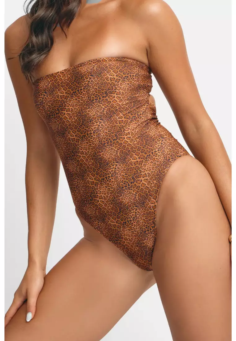 Scarlet One Piece Swimsuit / Leopard