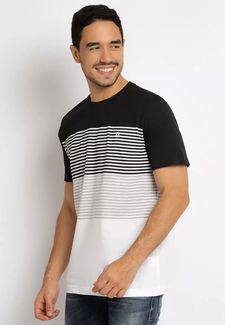 MATSUDA T Shirt Pria Kaos Stripe Kazo