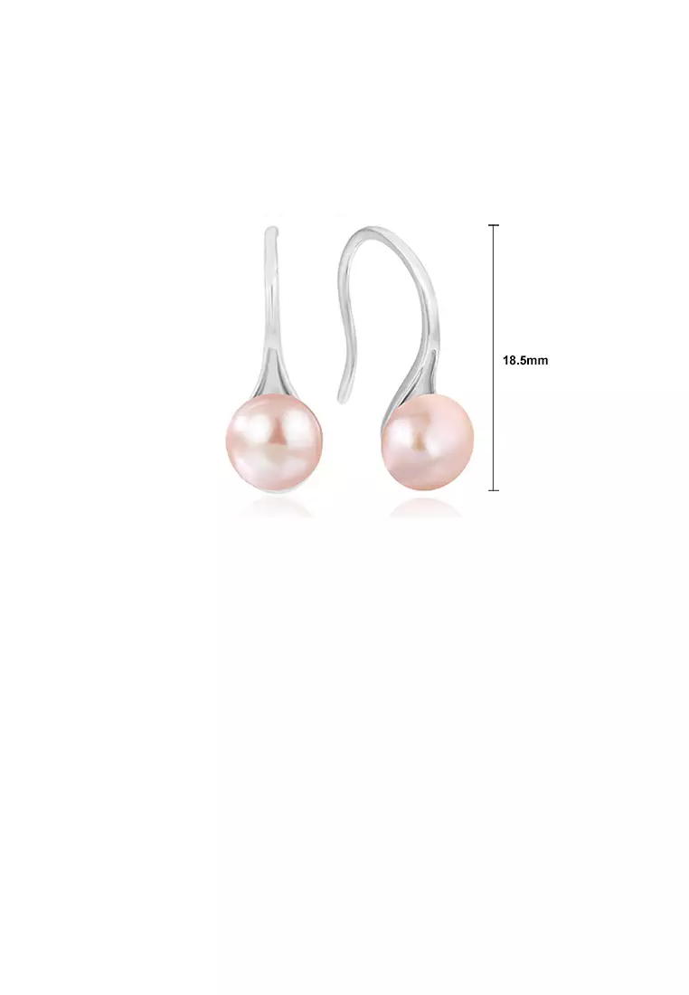 Freshwater pearl top drop earrings silver