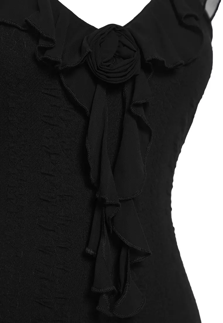 Long Frill Midi Dress