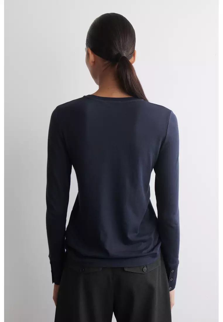 COTTON-JERSEY LONG-SLEEVED TOP