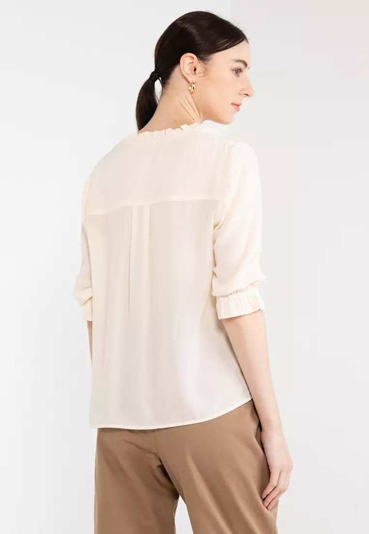 Amalfi Ruffle Collar Blouse