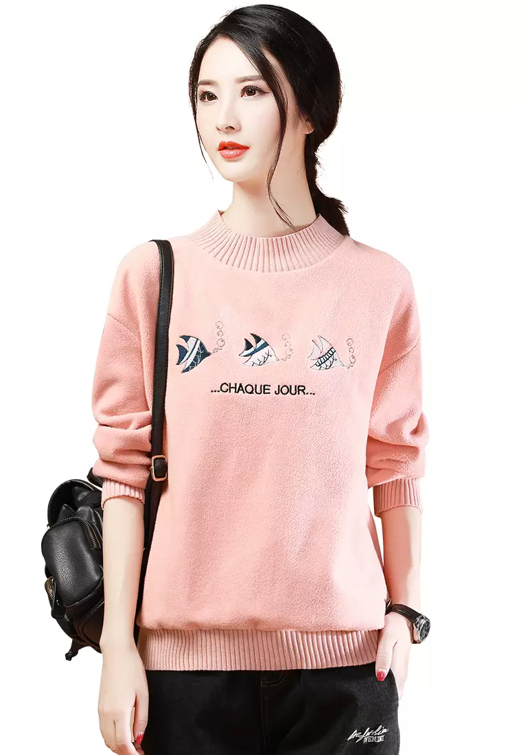 Girls hot pink on sale sweater