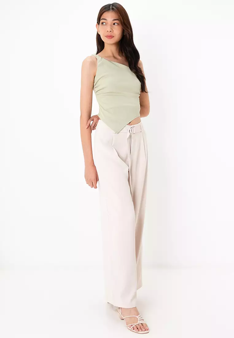 D-Ring Buckle Belt Pants