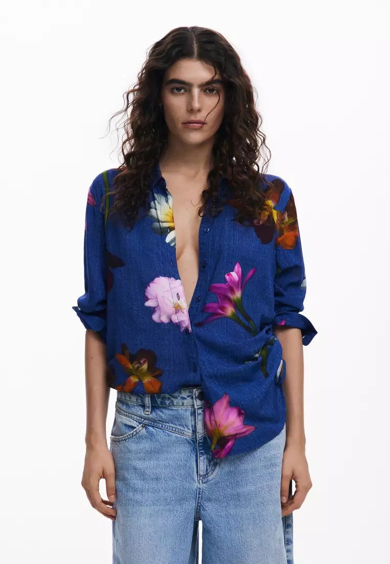 Desigual Azzurro Viscosa Woman Shirt