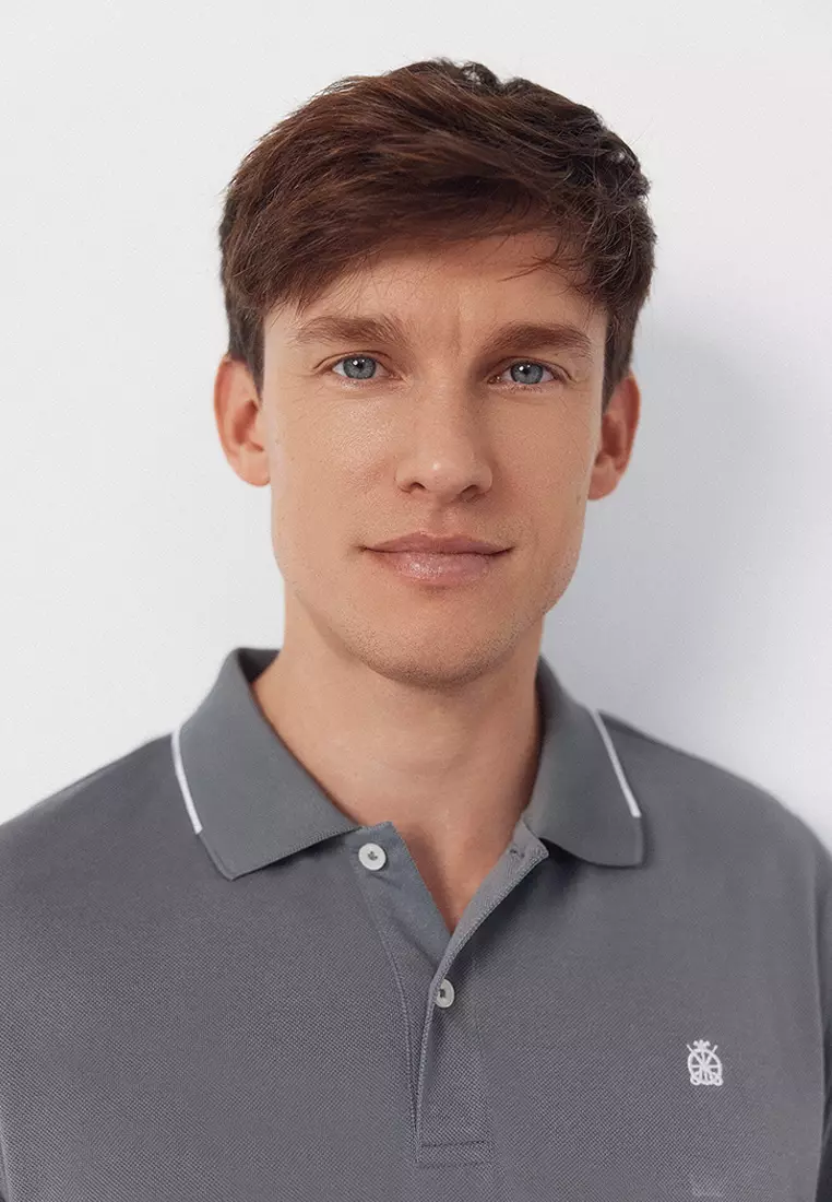 Coolmax® jacquard collar polo shirt