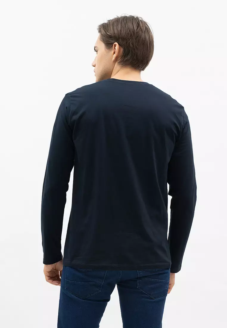 Houseofcuff Kaos Cotton Combed Lengan Panjang Pria Navy