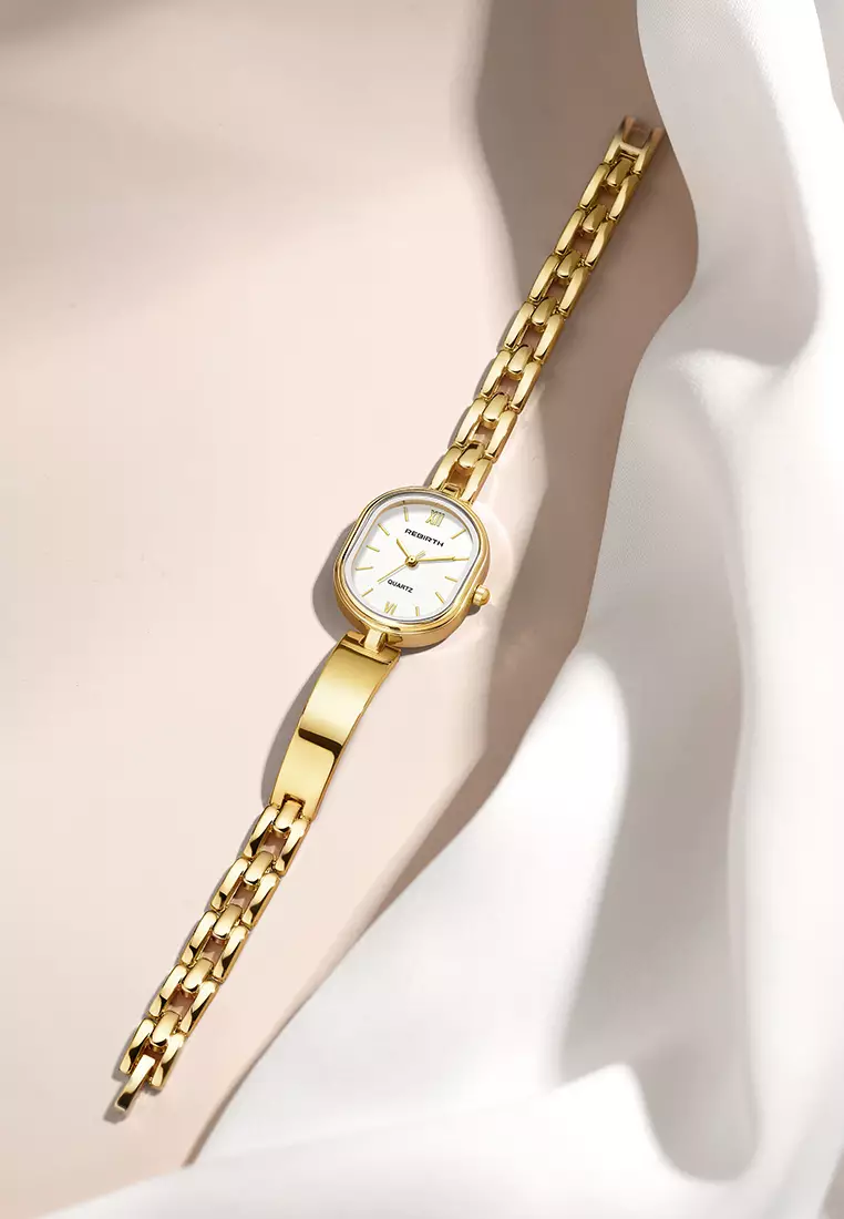 Jam Tangan Wanita Anti Air Korea Kuasar Original Cewek Gelang Tali Jam Tangan Cewek Gold