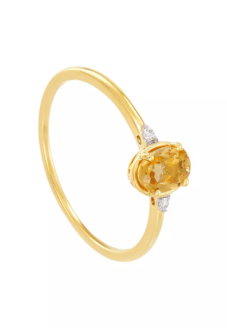 HABIB Oval Citrine and Diamond Ring in 375/9K Yellow Gold 261891121(R)YG-CITR