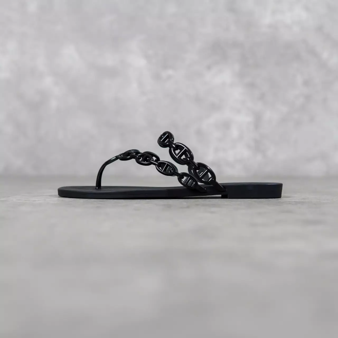 Sandal HERMES ISLAND JELLY BLACK SANDAL 100% ORIGINAL