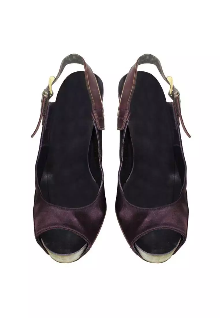 Purple satin clearance pumps