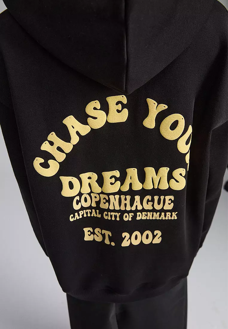 Printed Zipper Hoodie