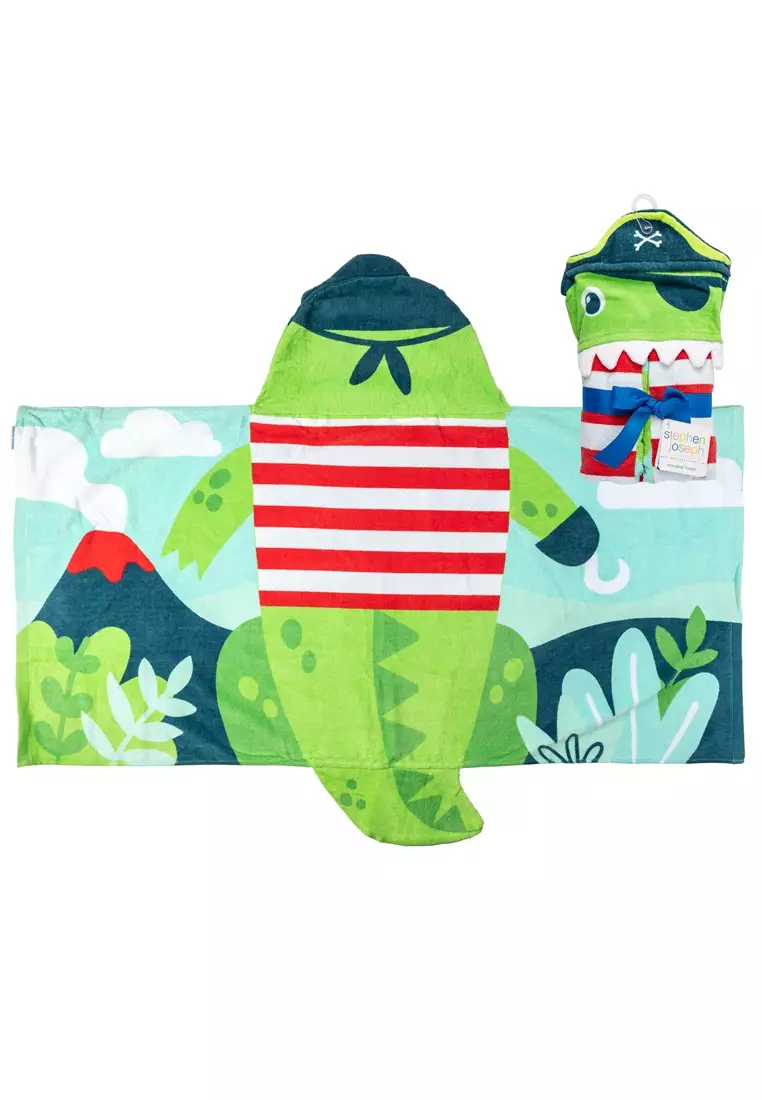 Hooded Towel Dino Pirate