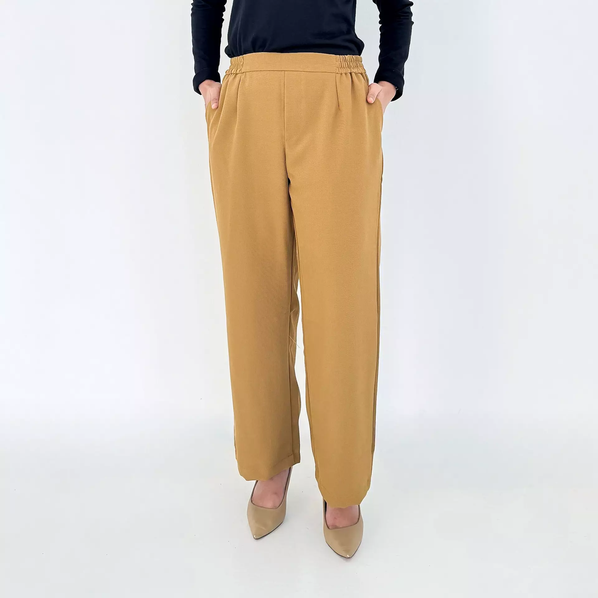 BUY 1 GET 1 FREE Kia Pants [Coklat - Hitam] Celana Basic Officewear