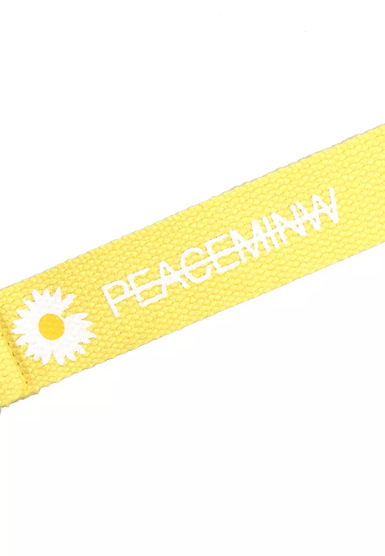 Hasina Aksesoris Fashion Ikat Pinggang Wanita Motif Bunga Casual Belt Material Canvas ORIGINAL - Yellow