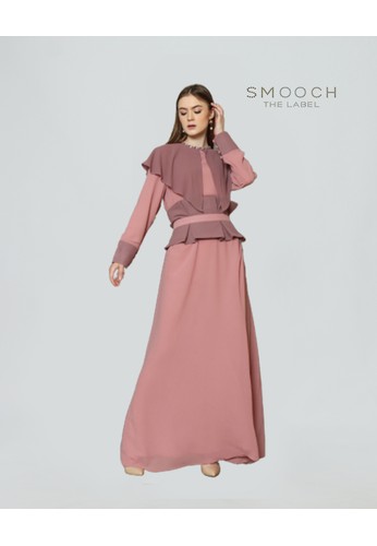 Smooch The Label pink Amaya Pink Dress Gamis Maxi Dress Women F5108AAAE21585GS_1