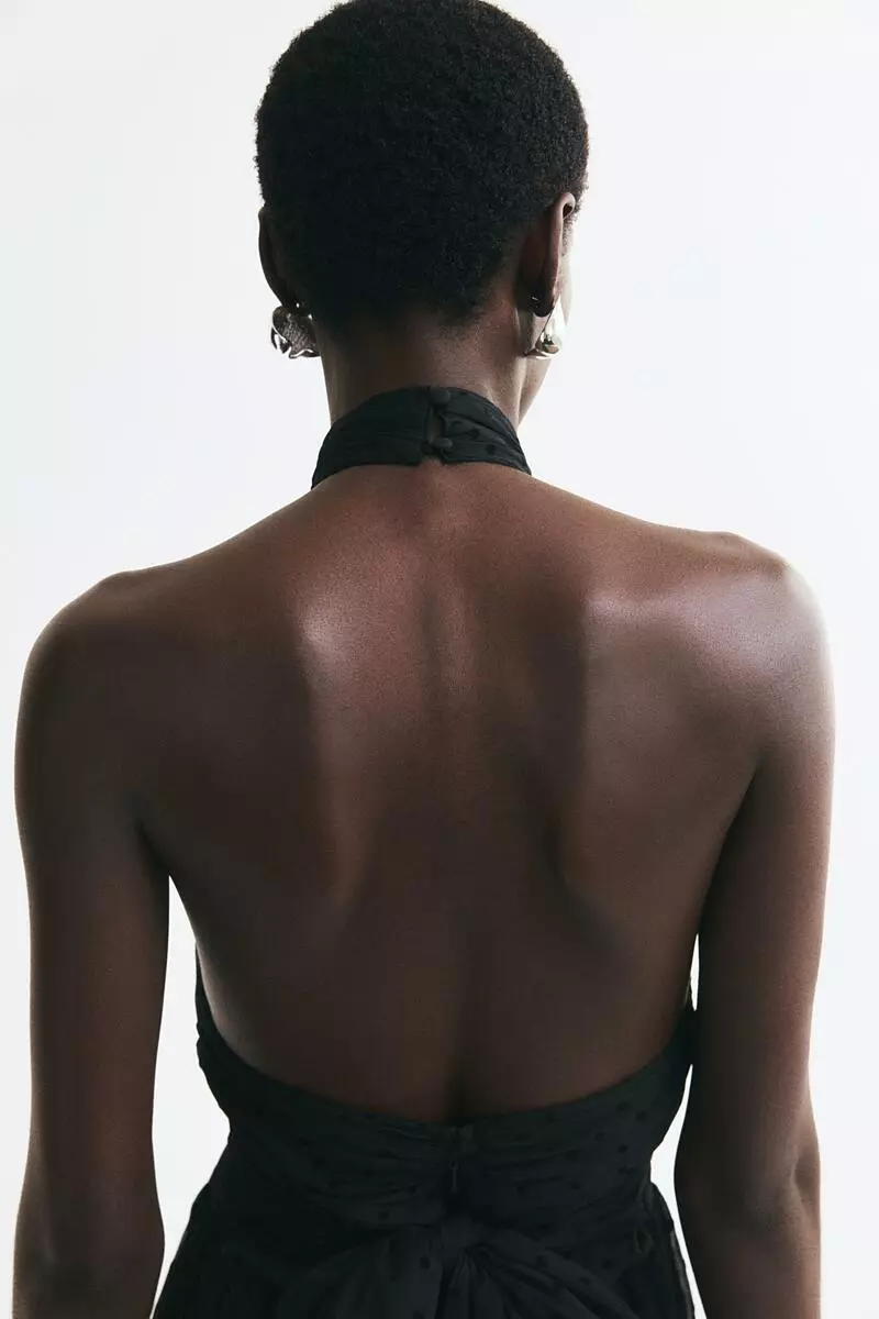 Tie-detail halterneck dress