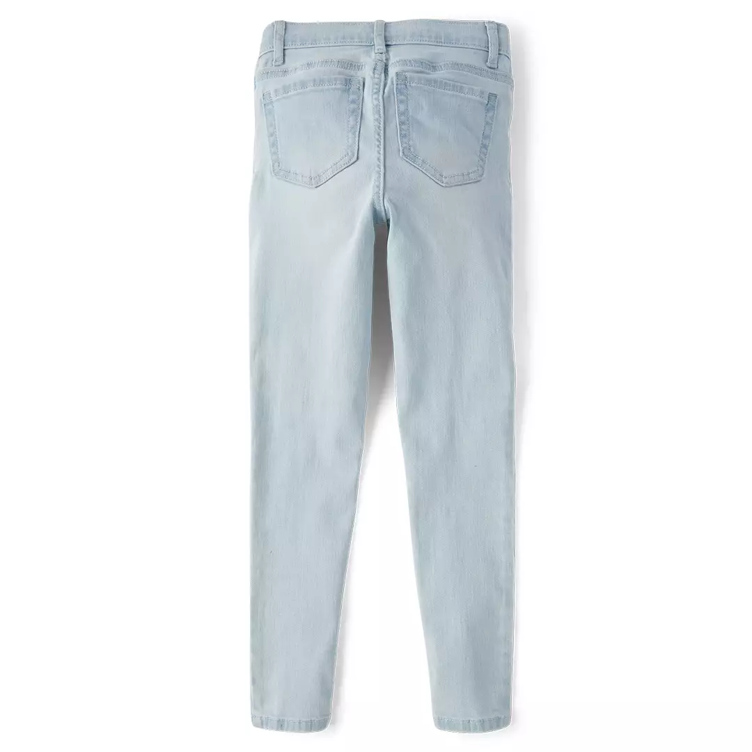 Girls Stretch Super Skinny Jeans - Celana Anak Perempuan (Biru)